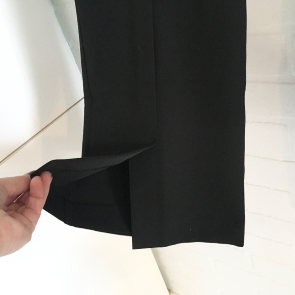 Anthropologie x Adrianna Papell Crop Pants Pull-on Front slit hem Black Sz 4 - Picture 4 of 16